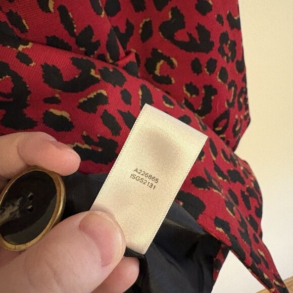 Susan Graver Women Plus SZ 2X Red Cheetah Print 1-Button Lined Blazer Jacket - Picture 9 of 10